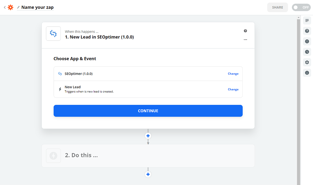 Zapier uygulama adımı 2
